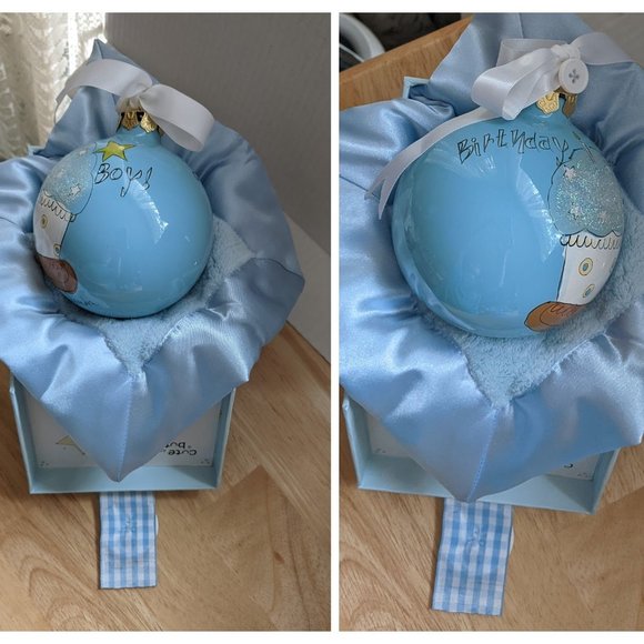 Cute As A Button, BIRTHDAY BOY Glass Ornament & comfort blanket - Picture 12 of 16